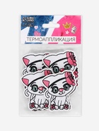 Термоаппликация «Кошка с цветком», 5×5.7 см, розовая 5573094 - фото 319819174