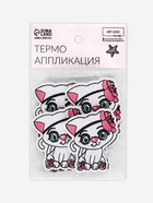 Термоаппликация «Кошка с цветком», 5×5.7 см, розовая 5573094 - фото 319819175