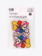 Термоаппликация «Мишка с шариками», 5.8×6 см, разноцветная 5573099 - фото 319816632