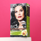 Стойкая крем краска для волос Studio Professional 1.0 Черный, 50/50/15 мл - фото 6418060