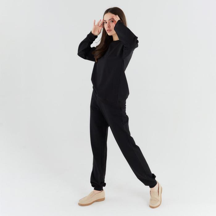 Костюм женский (свитшот, брюки) MINAKU: Casual Collection цвет чёрный, размер 50 49820