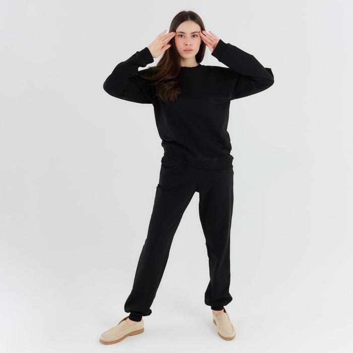 Костюм женский (свитшот, брюки) MINAKU: Casual Collection цвет чёрный, размер 50 49820