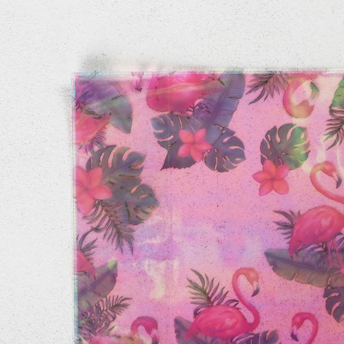 Голографическая обложка для тетради «Фламинго», 34,7 х 21,1 см - фото 1885159890