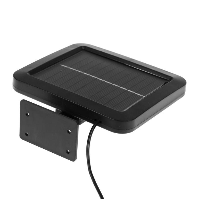 Светодиодный прожектор на солнечной батарее 16 Вт, выносная панель, пульт ДУ, 15 × 13 × 7 см, 6500К - фото 1898437825