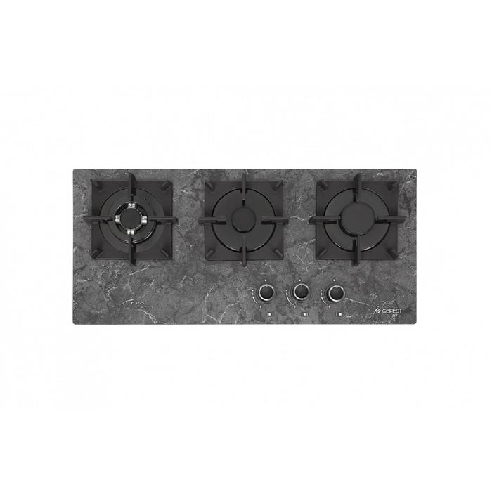 Варочная поверхность Gefest ПВГ 2150-01 К93, газовая, 3 конфорки, чёрный рисунок "мрамор" - Фото 1