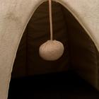 Домик-вигвам с ушками и шариком, 40 х 40 х 37 см, мебельная ткань, коричневый - Фото 2