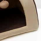 Домик-вигвам с ушками и шариком, 40 х 40 х 37 см, мебельная ткань, коричневый - Фото 3