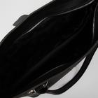 Сумка-тоут, отдел на молнии, наружный карман, цвет чёрный - Фото 3