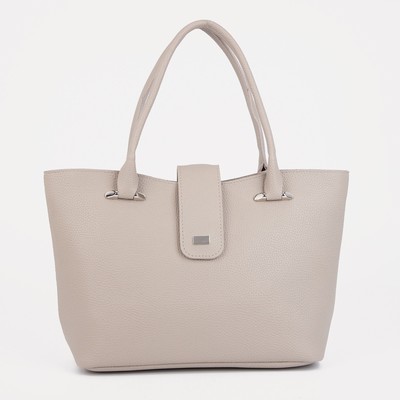 Сумка-тоут, отдел на молнии, наружный карман, цвет бежевый