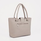 Сумка-тоут, отдел на молнии, наружный карман, цвет бежевый - Фото 2