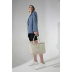 Сумка-тоут, отдел на молнии, наружный карман, цвет бежевый - Фото 4