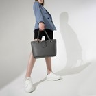 Сумка-тоут на молнии, цвет серый - Фото 4