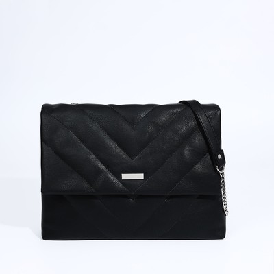 Сумка-мессенджер на клапане, цвет чёрный