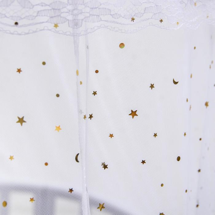 Балдахин для детской кроватки «Звёздочки», без основания р-р 165х500 см, цвет белый - фото 1908692478