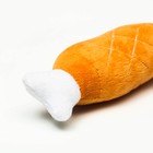 Игрушка для собак "Мягкая косточка" с пищалкой, 19 см, оранжевая - фото 6418348