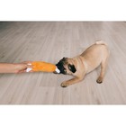 Игрушка для собак "Мягкая косточка" с пищалкой, 19 см, оранжевая - фото 6418349