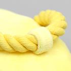 Игрушка мягкая для собак "Тапок с канатом", с пищалкой, 15 см, жёлтая - фото 6418358