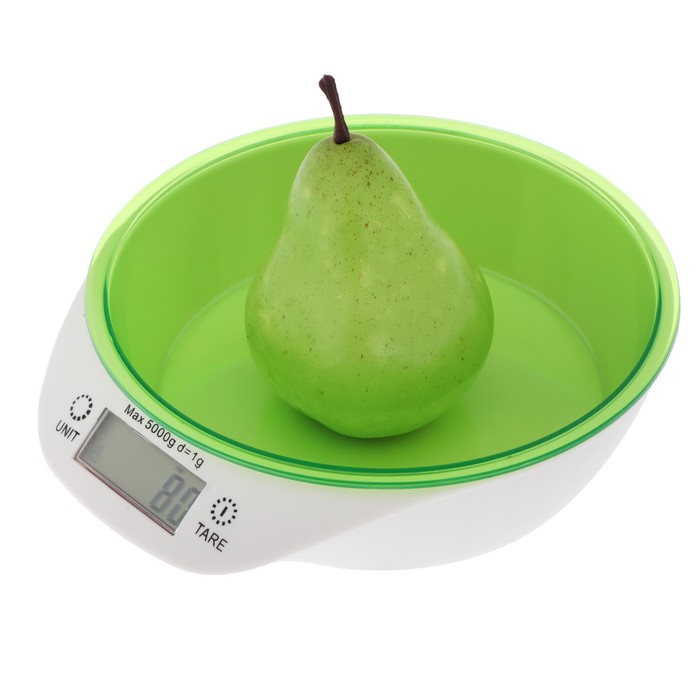 Весы кухонные Windigo LVKB-501, электронные, до 5 кг, чаша 1.3 л, зелёные - фото 1908692525