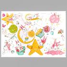 Наклейка интерьерная цветная «Зайки, воздушные шары и звёзды», 60×90 см - фото 61536366