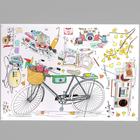 Наклейка пластик интерьерная цветная "Велосипед, магнитофон и фотоаппарат" 60х90 см - фото 6418404
