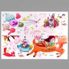 Наклейка пластик интерьерная цветная "Летающий олень со зверятами" 60х90 см - фото 61010632