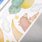 Наклейка интерьерная цветная «Звери и воздушные шарики», 30×90 см, набор 2 листа - фото 61536371