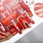 Наклейка пластик интерьерная цветная "Летящий город и воздушные шары" 60х90 см - фото 61536375