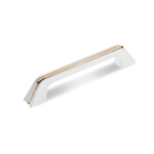 Ручка-скоба, м/о 96 мм, цвет белый, с золотой вставкой - фото 804499644