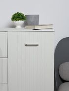 Ручка-скоба мебельная, м/о 96 мм, цвет белый, с золотой вставкой - фото 60792209