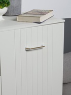 Ручка-скоба мебельная, м/о 96 мм, цвет белый, с золотой вставкой - фото 60792211