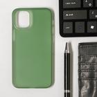 Чехол LuazON для телефона iPhone 12 mini, пластиковый, тонкий, прозрачный зеленый - Фото 1