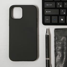 Чехол LuazON для телефона iPhone 12/12 Pro, Soft-touch силикон, черный 6248014
