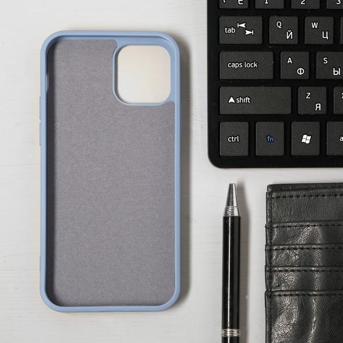 Чехол LuazON для телефона iPhone 12/12 Pro, Soft-touch силикон, голубой - фото 51874172