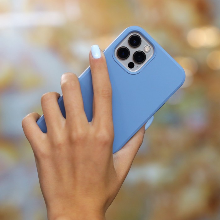 Чехол LuazON для телефона iPhone 12/12 Pro, Soft-touch силикон, голубой - фото 51874174