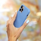 Чехол Luazon для телефона iPhone 12/12 Pro, Soft-touch силикон, голубой - Фото 5