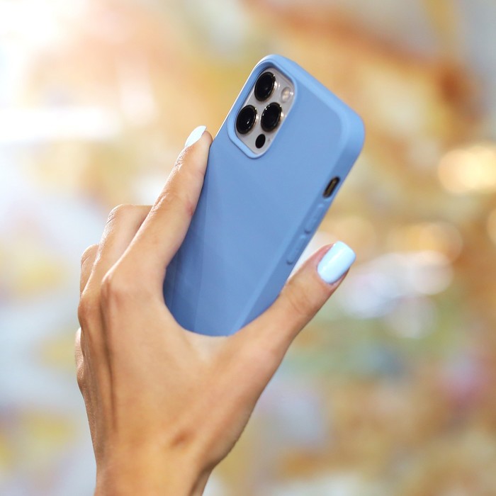 Чехол LuazON для телефона iPhone 12/12 Pro, Soft-touch силикон, голубой - фото 51874175