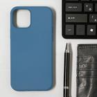 Чехол Luazon для телефона iPhone 12/12 Pro, Soft-touch силикон, синий - Фото 1