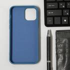 Чехол Luazon для телефона iPhone 12/12 Pro, Soft-touch силикон, синий - Фото 2