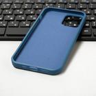 Чехол Luazon для телефона iPhone 12/12 Pro, Soft-touch силикон, синий - Фото 3