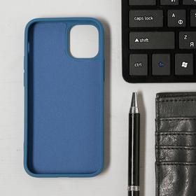Чехол LuazON для телефона iPhone 12 mini, Soft-touch силикон, синий