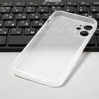 Чехол LuazON для телефона iPhone 12 mini, Soft-touch силикон, прозрачный белый - Фото 3