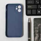 Чехол LuazON для телефона iPhone 12 mini, Soft-touch силикон, глубокий синий - Фото 2