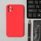 Чехол LuazON для телефона iPhone 12, Soft-touch силикон, красный - Фото 1