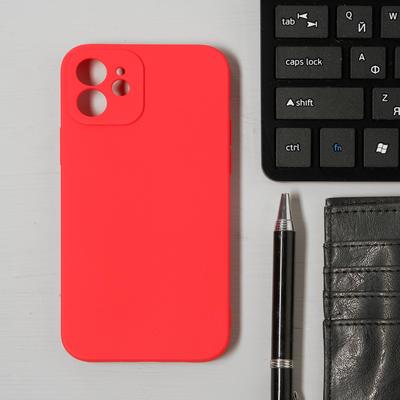 Чехол LuazON для телефона iPhone 12, Soft-touch силикон, красный