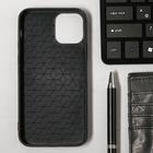 Чехол LuazON для iPhone 12/12 Pro, поддержка MagSafe, вставка из стекла и кожи, черный - Фото 2