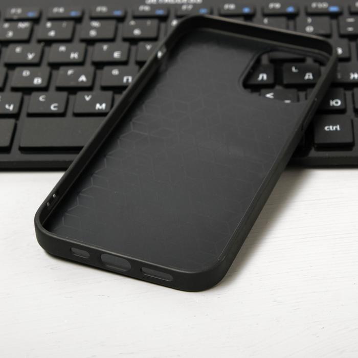 Чехол LuazON для iPhone 12/12 Pro, поддержка MagSafe, вставка из стекла и кожи, черный - фото 51795597 Чехол LuazON для iPhone 12/12 Pro, поддержка MagSafe, вставка из стекла и кожи, черный - фото 51795597