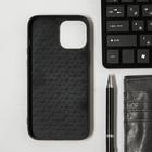 Чехол LuazON для iPhone 12 Pro Max, поддержка MagSafe, вставка из стекла и кожи, черный - фото 51453003