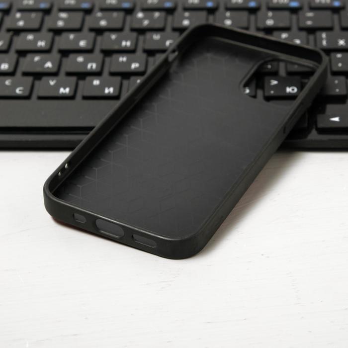 Чехол LuazON для iPhone 12 mini, поддержка MagSafe, вставка из стекла и кожи, красный - фото 51475525