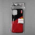 Чехол Luazon для iPhone 12 Pro Max, поддержка MagSafe, вставка из стекла и кожи, красный - Фото 4