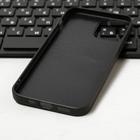 Чехол LuazON для iPhone 12/12 Pro, поддержка MagSafe, вставка из стекла и кожи, синий - Фото 3